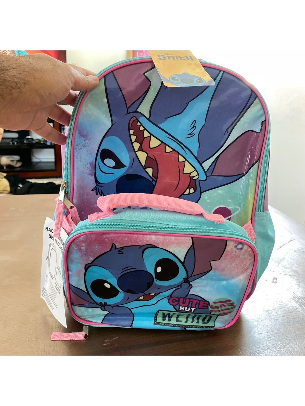 Disney Stitch Kids Backpack and Insulated Lunch Bag Set - 'C
